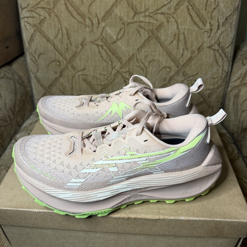 Asics Trabuco W10 Pink and Neon Green Women's Trail Runners